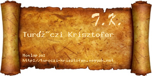 Turóczi Krisztofer névjegykártya